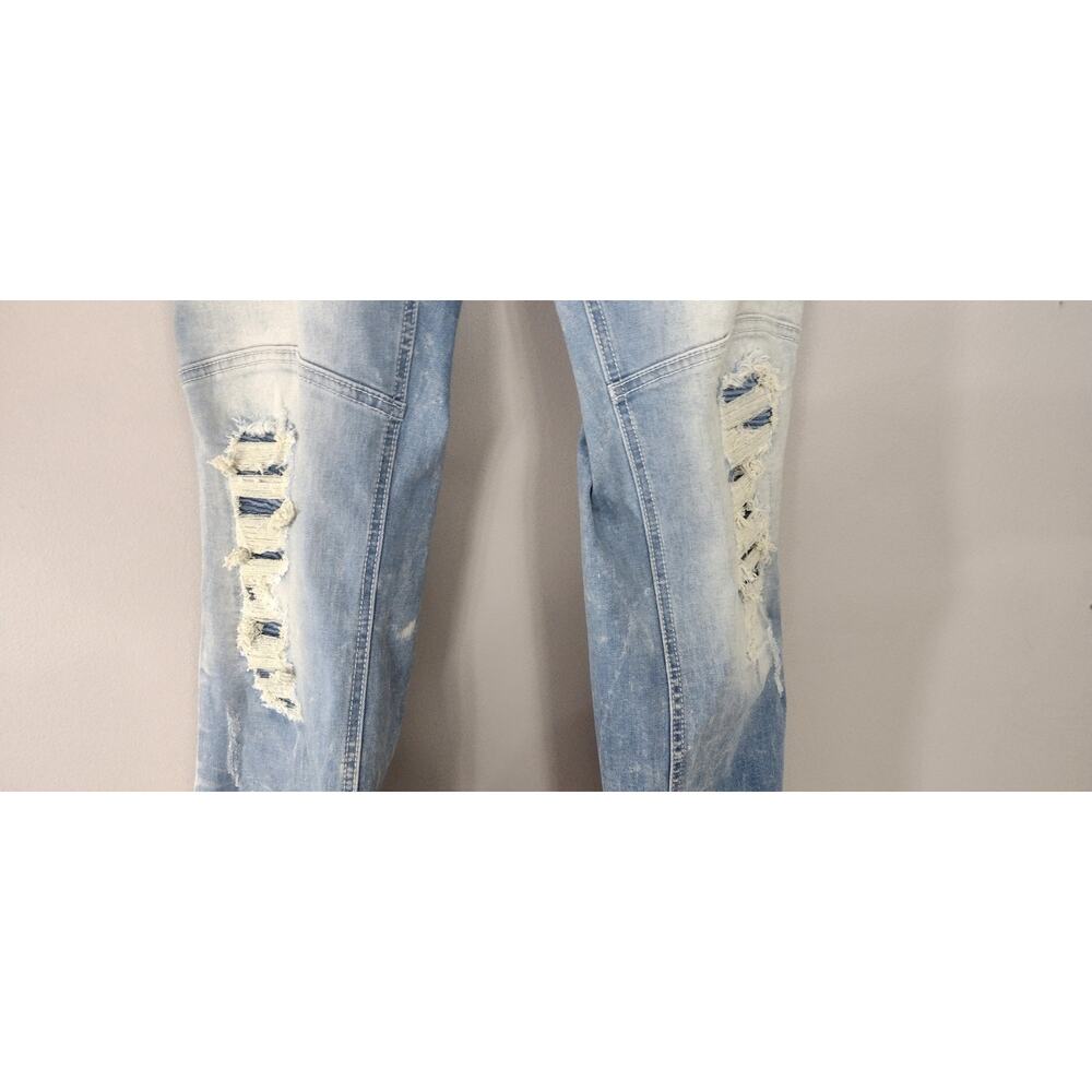 Vintage Y2K Denim Jeans Christian Carera  40 x 32 Distressed Light Wash - Picture 6 of 16